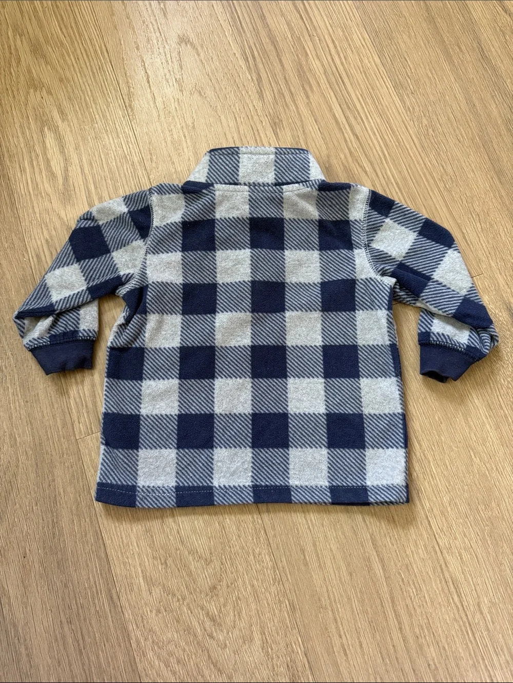 Carter's Navy and Gray Buffalo Plaid Pullover Hoodie Size 18 Months